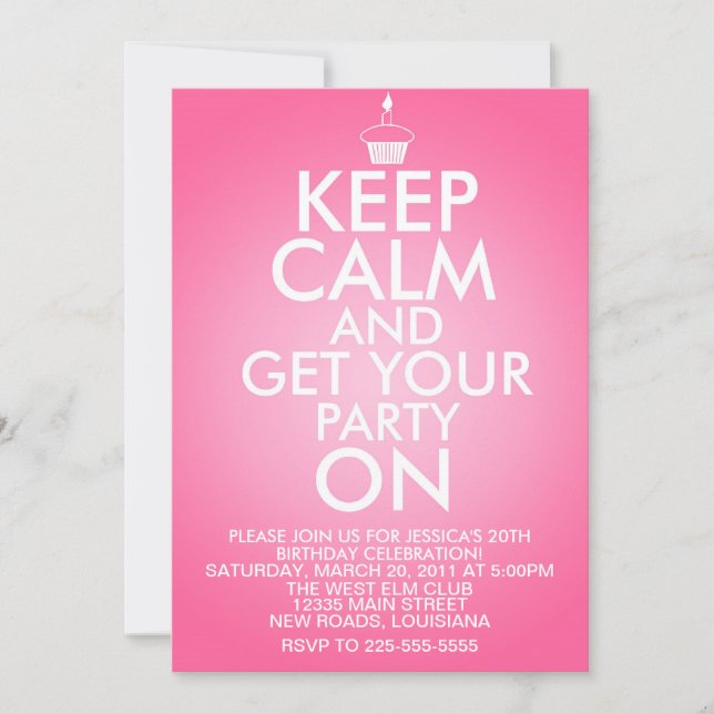 Behalt Ruhe Geburtstag Einladung (Vorderseite)