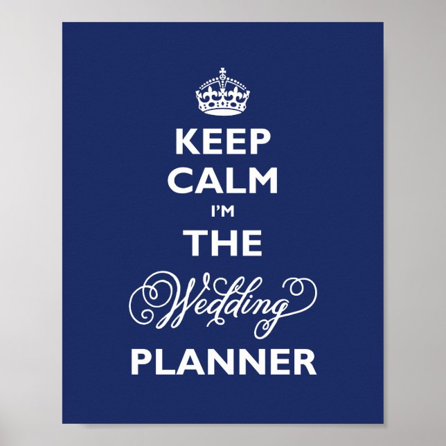 Behalt Ruhe ich bin der Hochzeitsplaner Navy Blue  Poster (Vorne)