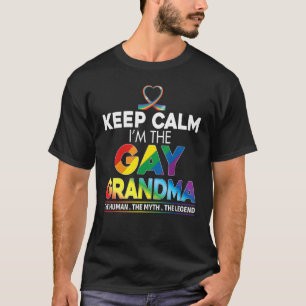 Behalt Ruhe ich bin die Gay Oma Rainbow Ribbon Lgb T-Shirt