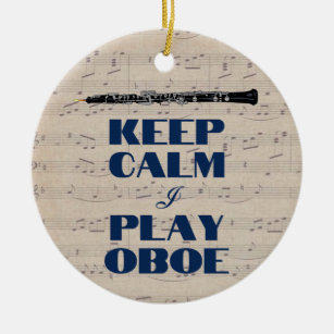 Behalt Ruhe Ich spiele Oboe Zitat Funny Oboist Keramik Ornament