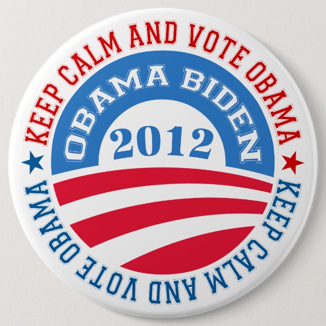 behalt Ruhe und Abstimmung Obama 2 Button (Vorderseite)