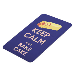Behalt Ruhe und Bake Cake Vintage Poster Magnet