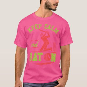 Behalt Ruhe und Bassin auf sonnigen Cricket-Ventil T-Shirt