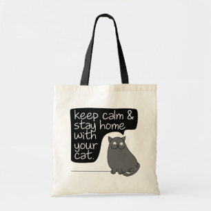 Behalt Ruhe und Bleibe Zuhause mit deiner Katze Tragetasche