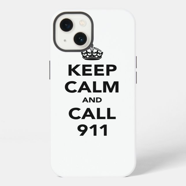 Behalt Ruhe und Call 911 iPhone Hülle (Rückseite)