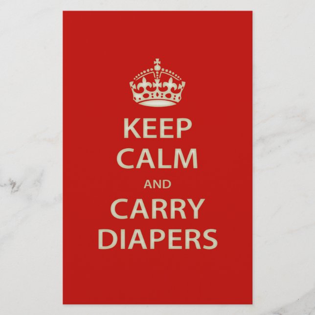 Behalt Ruhe und Carry Diapers Briefpapier (Vorderseite)
