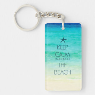 Behalt Ruhe und denke an die Strandketten Schlüsselanhänger