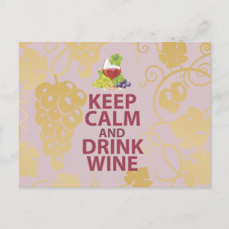 Behalt Ruhe und Drink Weingeschenk Einzigartiges A Postkarte