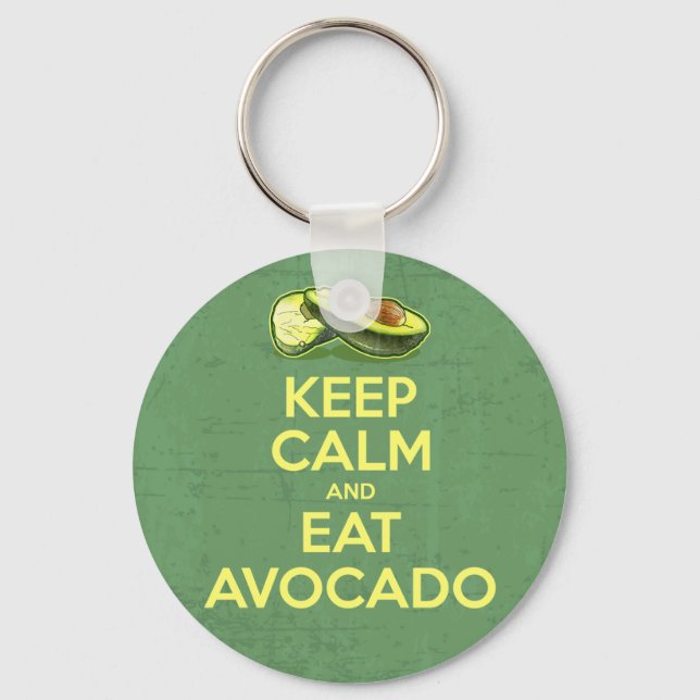 Behalt Ruhe und esse Avocado Schlüsselanhänger (Vorderseite)