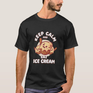 Behalt Ruhe und essen Eis Creme Sonnencreme T-Shirt
