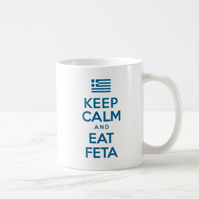 Behalt Ruhe und essen Feta-Tasse Kaffeetasse (Rechts)