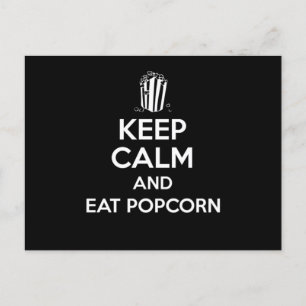 Behalt Ruhe und essen Popcorn Print Movie Box G Postkarte