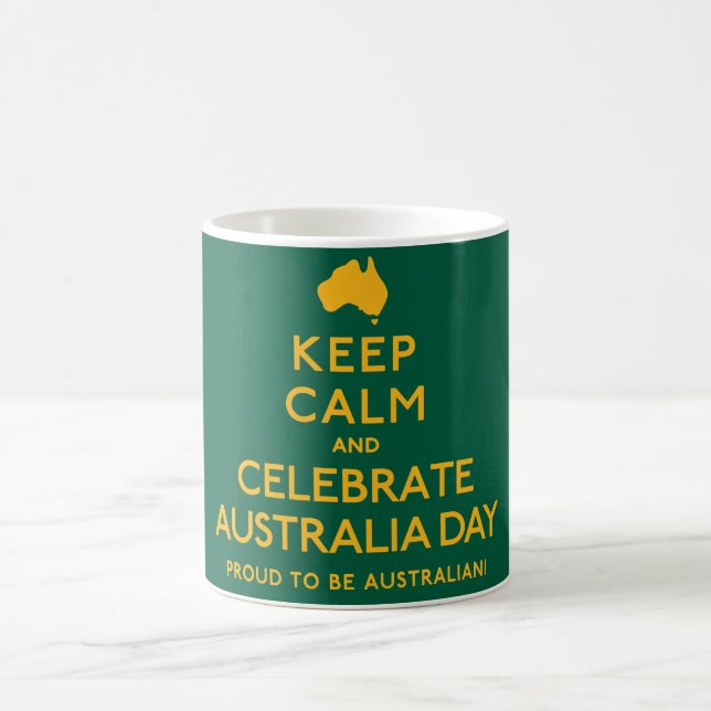 Behalt Ruhe und feiert Australien Tag! Kaffeetasse (Mittel)