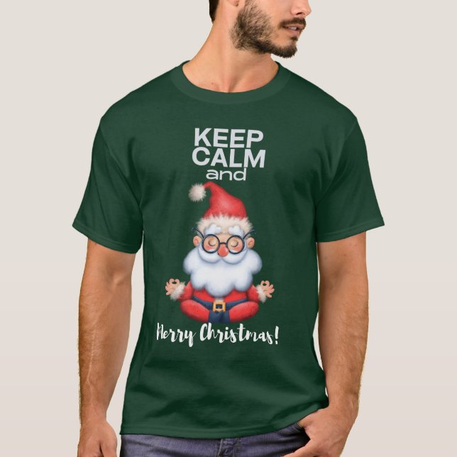 Behalt Ruhe und frohe Weihnachten T-Shirt (Vorderseite)