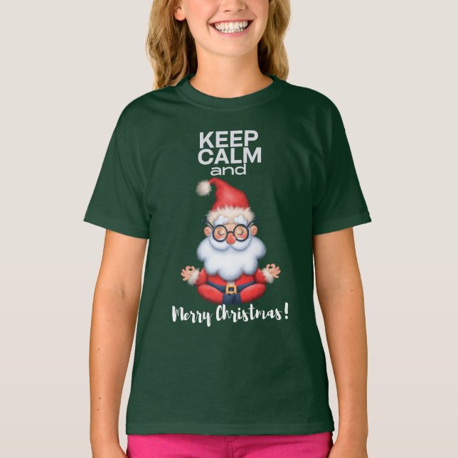 Behalt Ruhe und frohe Weihnachten T-Shirt (Vorderseite)