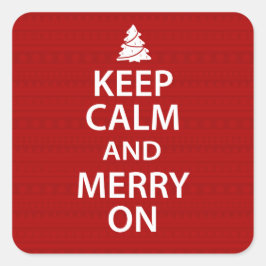 Behalt Ruhe und Fröhlichkeit zu Weihnachten Quadratischer Aufkleber