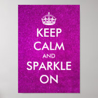 Behalt Ruhe und Funkeln auf rosa Glitzer-Plakaten