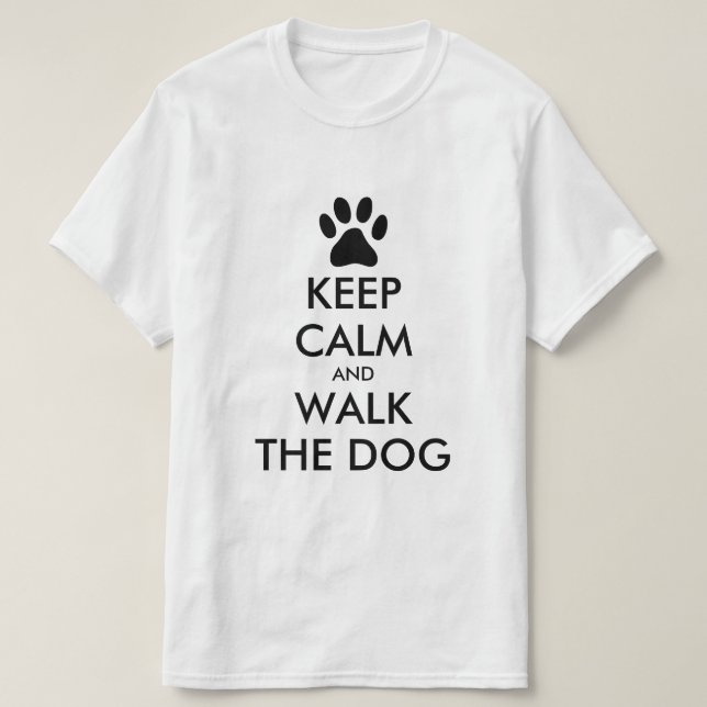 Behalt Ruhe und gehe mit dem Hundehemd zum Hundewa T-Shirt (Design vorne)