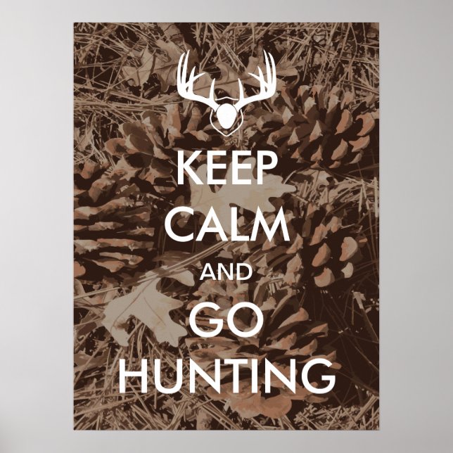 Behalt Ruhe und gehen Jagd Camouflage Poster (Vorne)