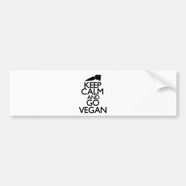 Behalt Ruhe und geht vegan Autoaufkleber (Vorne)