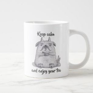 Behalt Ruhe und genieße dein Tee/ Personalisiert/ Jumbo-Tasse