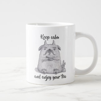 Behalt Ruhe und genieße dein Tee/ Personalisiert/ Jumbo-Tasse