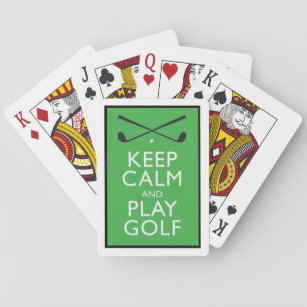 Behalt Ruhe und Golf spielen Spielkarten