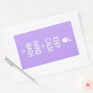 Behalt Ruhe und Handwaschmittel auf - Hände wasche Rechteckiger Aufkleber