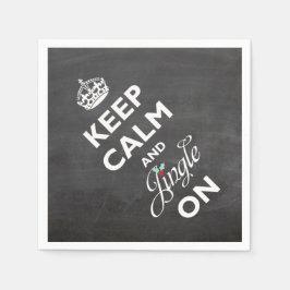Behalt Ruhe und Jingle auf Chalkboard Funny Holida Serviette