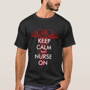 Behalt Ruhe und Krankenschwester an den Shirts mit