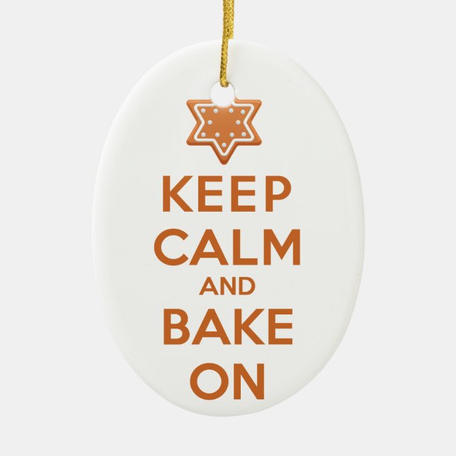 Behalt Ruhe und Kuchen Keramikornament (Vorne)