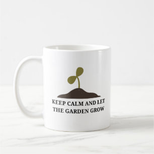 Behalt Ruhe und Lass des Gartenbauernhofs Kaffeetasse