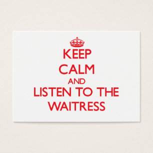 Behalt Ruhe und lausche der Kellnerin