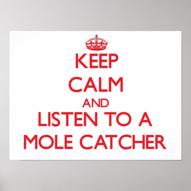 Behalt Ruhe und lausche einem Mole Catcher Poster (Vorne)