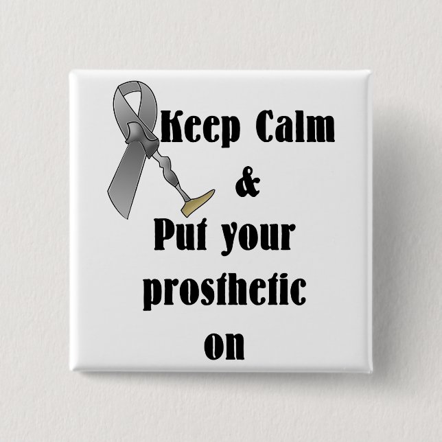 Behalt Ruhe und lege deine Prothese auf Button (Vorderseite)