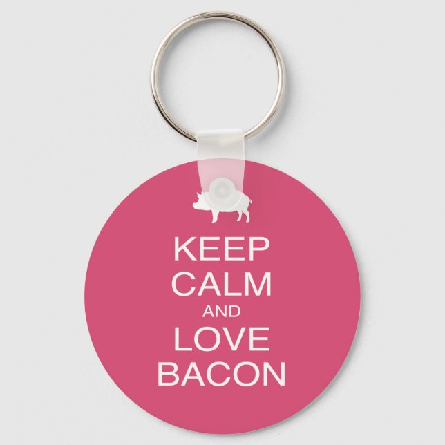Behalt Ruhe und Liebe Bacon Print Geschenkdesign S Schlüsselanhänger (Vorderseite)