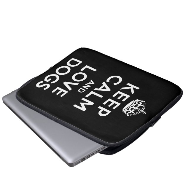 Behalt Ruhe und Liebe Hunde Laptopschutzhülle (Vorne Knopf)