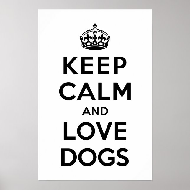 Behalt Ruhe und Liebe Hunde Poster (Vorne)