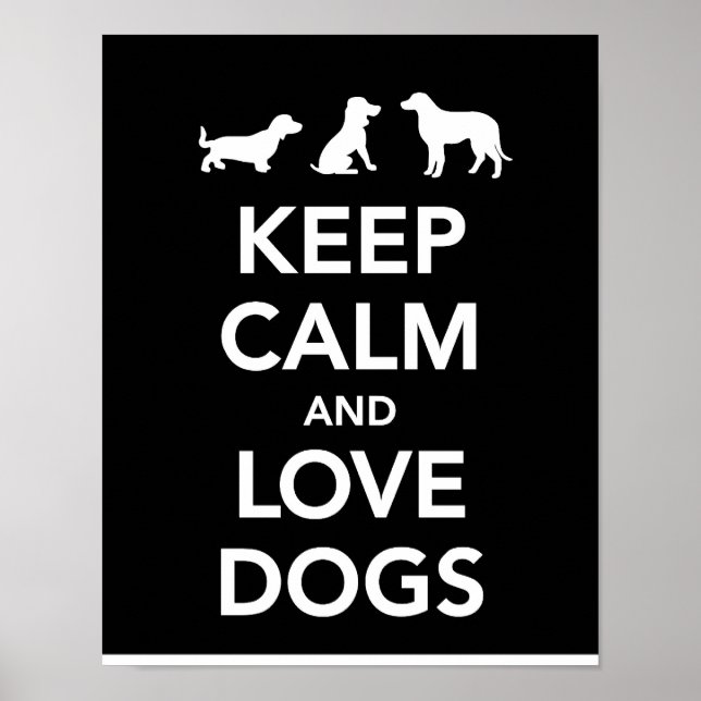 Behalt Ruhe und Liebe Hunde Poster (Vorne)