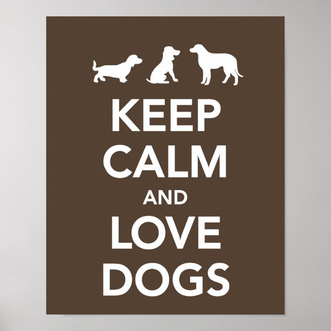 Behalt Ruhe und Liebe Hunde Poster (Vorne)