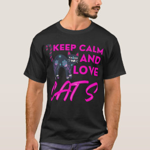 Behalt Ruhe und Liebe Katzen Weihnachten T-Shirt