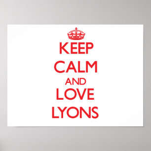 Behalt Ruhe und Liebe Lyons Poster