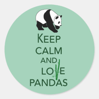 Behalt Ruhe und Liebe Pandas Geschenk Kunst drucke Runder Aufkleber