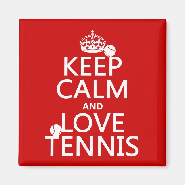 Behalt Ruhe und Liebe Tennis Magnet (Vorne)