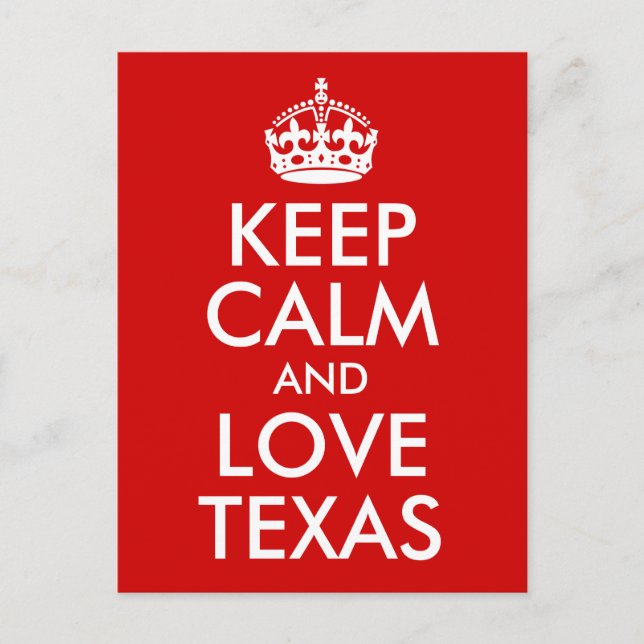 Behalt Ruhe und Liebe Texas Postkarte (Vorderseite)