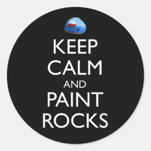 Behalt Ruhe und malerische Felsen Funny Rock Maler Runder Aufkleber