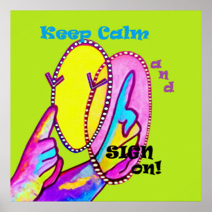 Behalt Ruhe und melde dich an! Poster