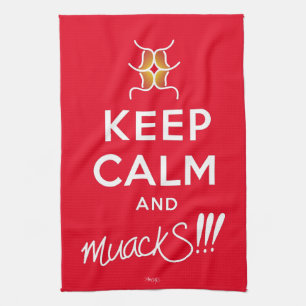 Behalt Ruhe und Muack!!!-White Text Geschirrtuch
