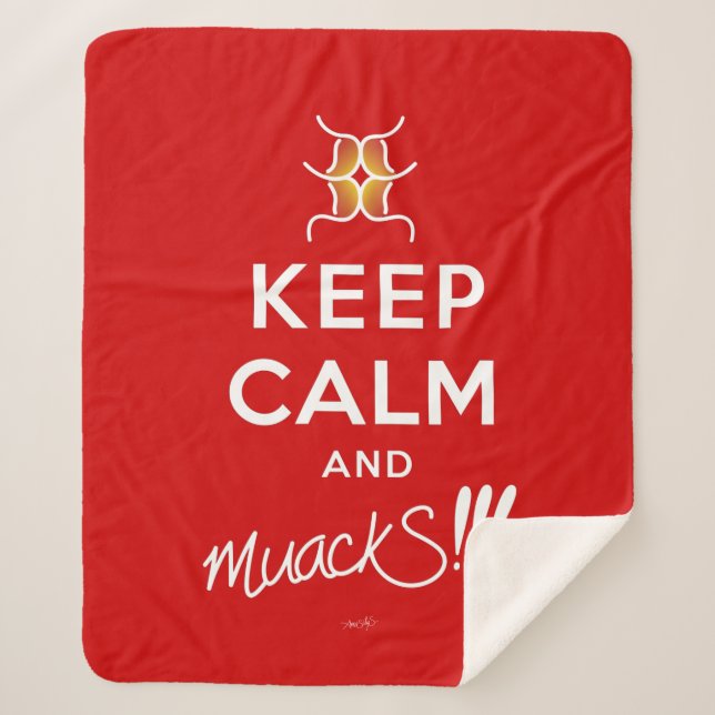 Behalt Ruhe und MuackS!!! Red&White Sherpadecke (Vorderseite)