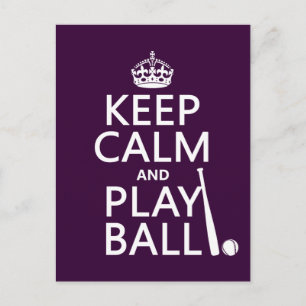 Behalt Ruhe und Play Ball (Baseball) (beliebige Fa Postkarte